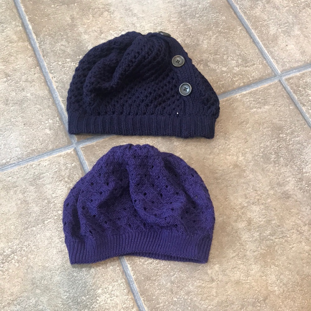 2 purple beanies never worn- 2 included!